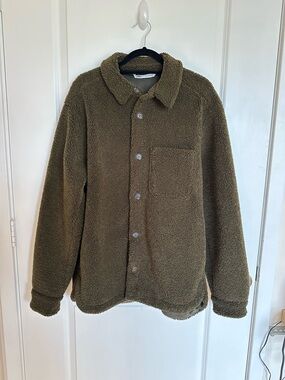 Zara | Cozy Olive Green Sherpa Jacket | L-XL